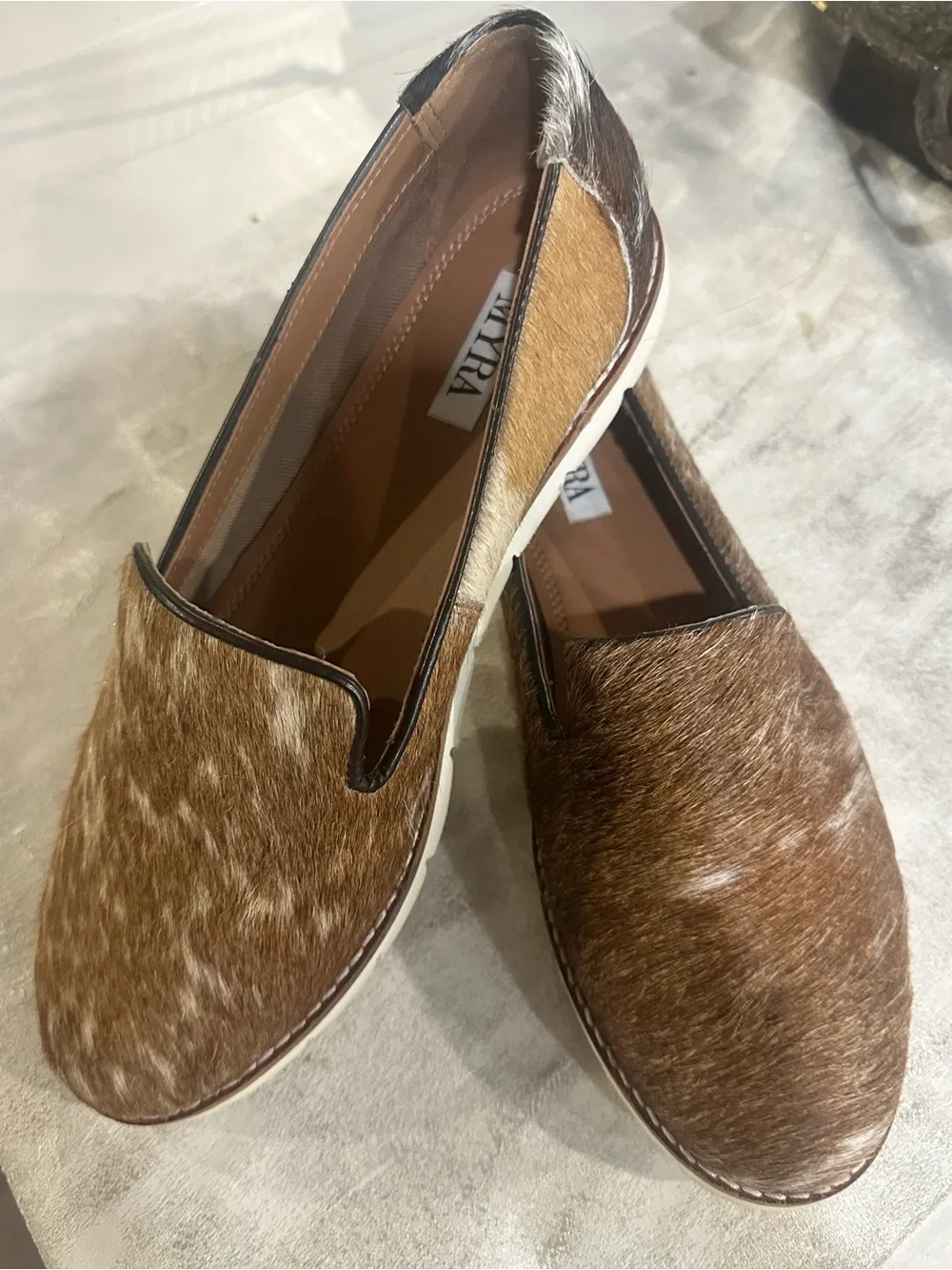 MYRA Hair-On Hide Slip on  Loafers Size 9